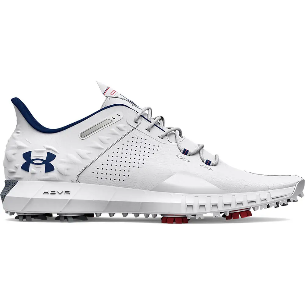 Under Armour HOVR Drive 2 E Golf Shoes - White/Metallic Silver/Academy 3 Under Armour HOVR Drive 2 E Golf Shoes - White/Metallic Silver/Academy