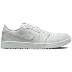 Nike Air Jordan 1 Low Golf Shoes - Triple White Croc