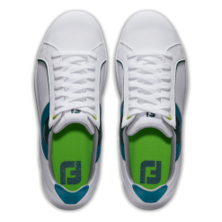 FootJoy Ladies Links Golf Shoes - #98157 White/Green/Blue 14 FootJoy Ladies Links Golf Shoes - #98157 White/Green/Blue -All Wedges Shop FJ 98157 06