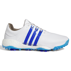 Adidas Tour360 22 Golf Shoes - White/Lucid Blue/Silver Metallic