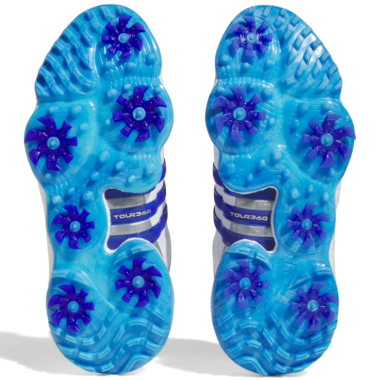Adidas Tour360 22 Golf Shoes - White/Lucid Blue/Silver Metallic 4 Adidas Tour360 22 Golf Shoes - White/Lucid Blue/Silver Metallic - Image 2