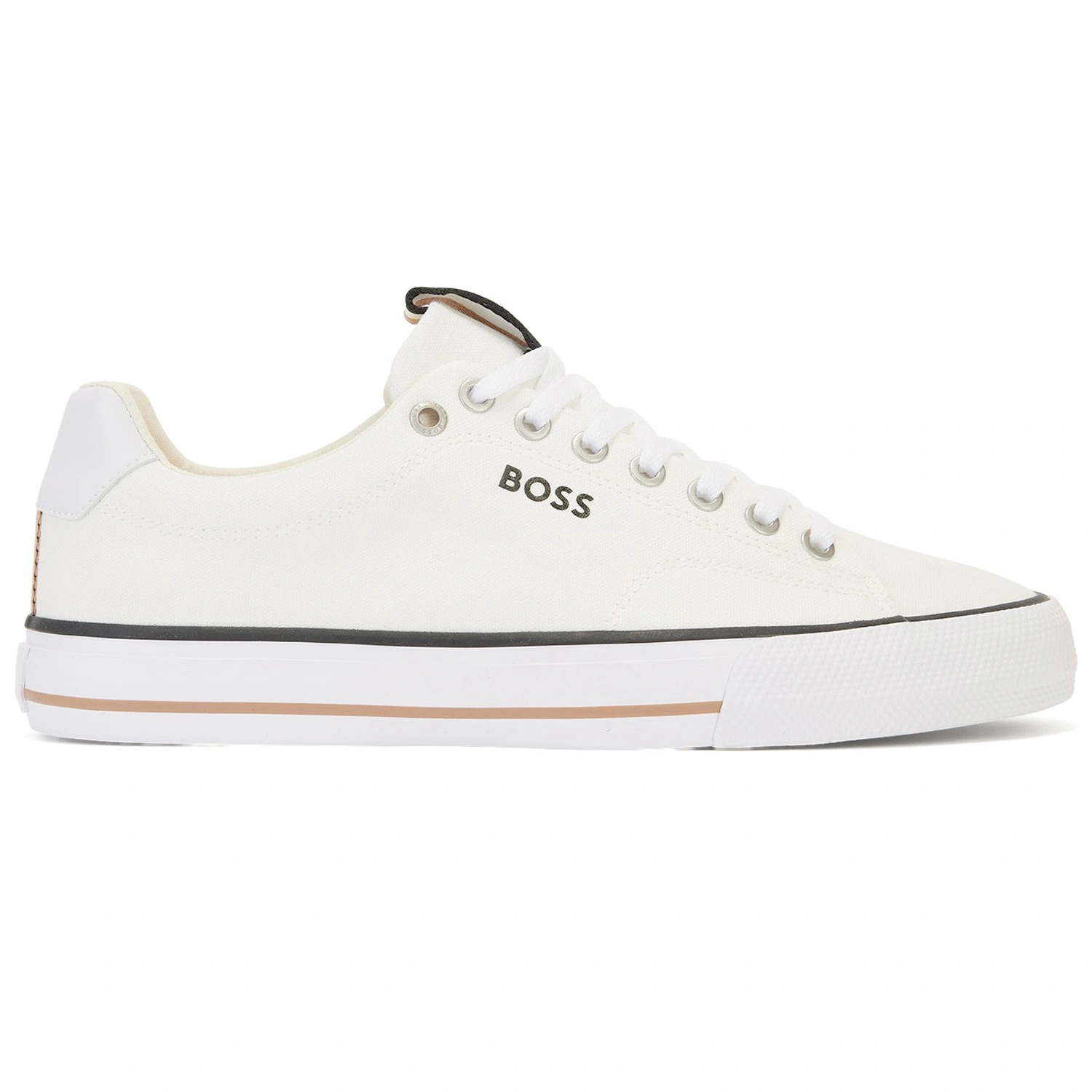 BOSS Aiden Canvas Trainers - White 3 BOSS Aiden Canvas Trainers - White