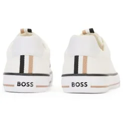 BOSS Aiden Canvas Trainers - White 10 BOSS Aiden Canvas Trainers - White -All Wedges Shop boss aiden white 5