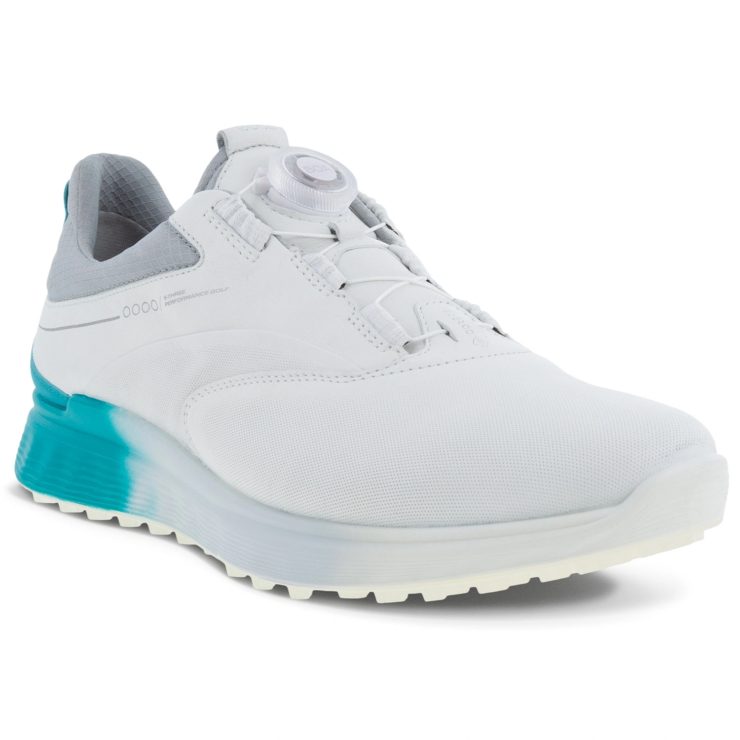 ECCO S Three BOA Golf Shoes - White/Caribbean/Concrete 9 ECCO S Three BOA Golf Shoes - White/Caribbean/Concrete - Image 7