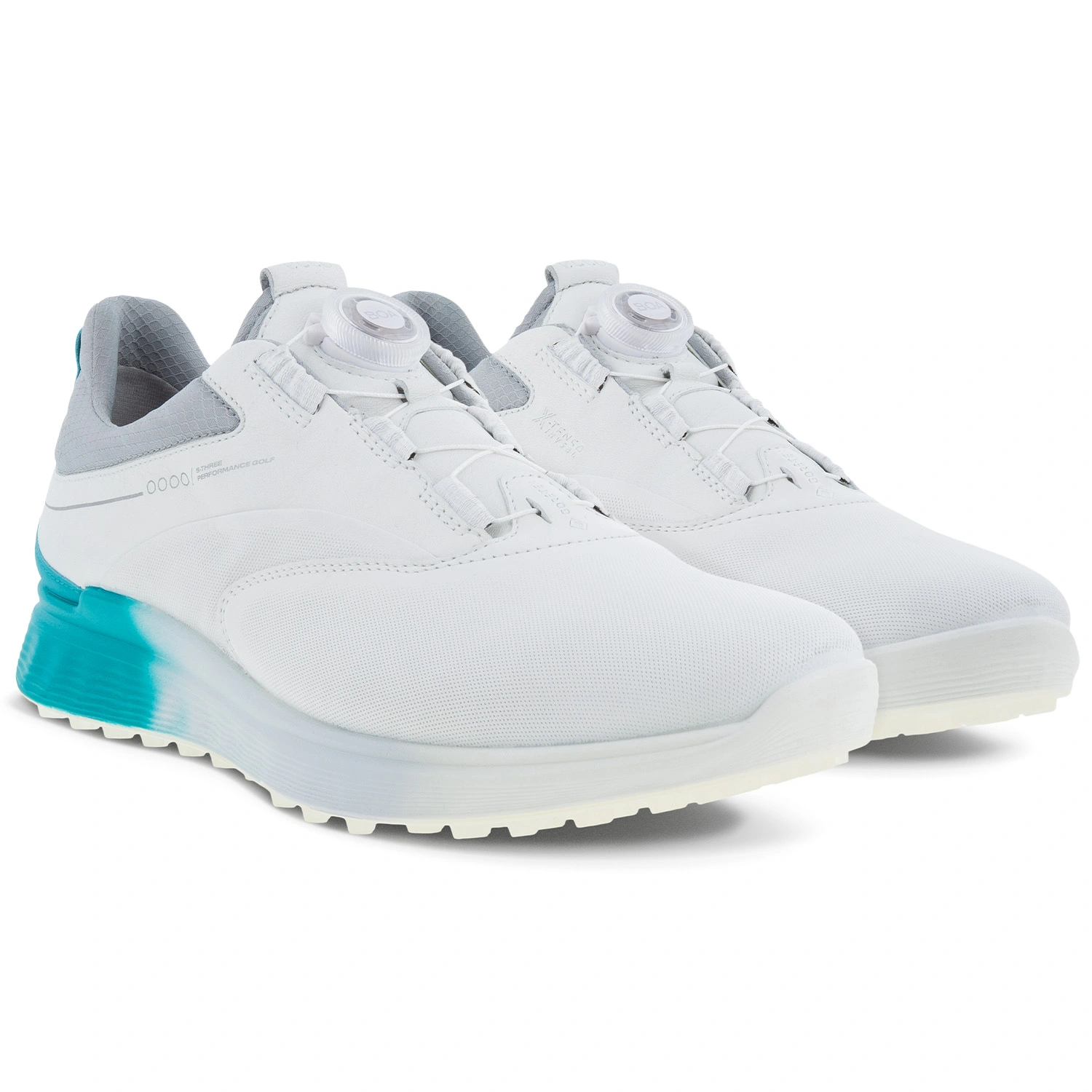 ECCO S Three BOA Golf Shoes - White/Caribbean/Concrete 10 ECCO S Three BOA Golf Shoes - White/Caribbean/Concrete - Image 8