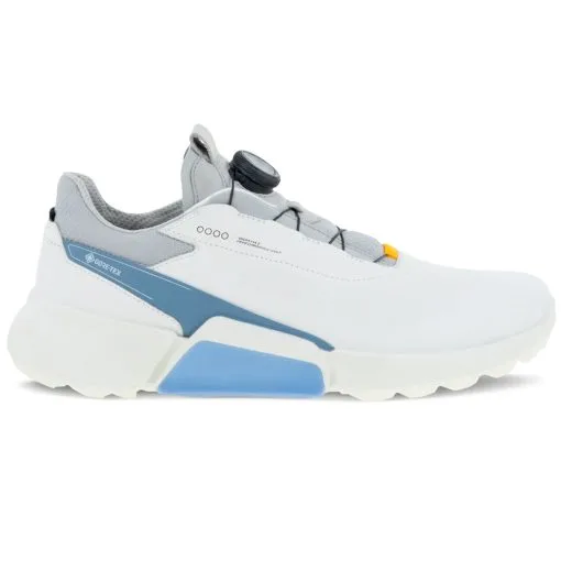 ECCO Biom H4 BOA Gore-Tex Golf Shoes - White/Retro Blue -All Wedges Shop ecco 108504 55569 1