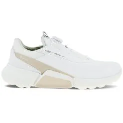 ECCO Biom H4 BOA Gore-Tex Golf Shoes - White/Gravel