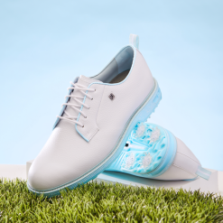 FootJoy Premiere Series Pastel Pack Golf Shoes - #54392 Pastel White/Baby Blue -All Wedges Shop fj pastels pastelwhitebabyblue 11