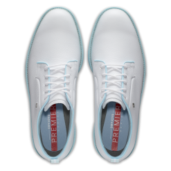 FootJoy Premiere Series Pastel Pack Golf Shoes - #54392 Pastel White/Baby Blue -All Wedges Shop fj pastels pastelwhitebabyblue 7