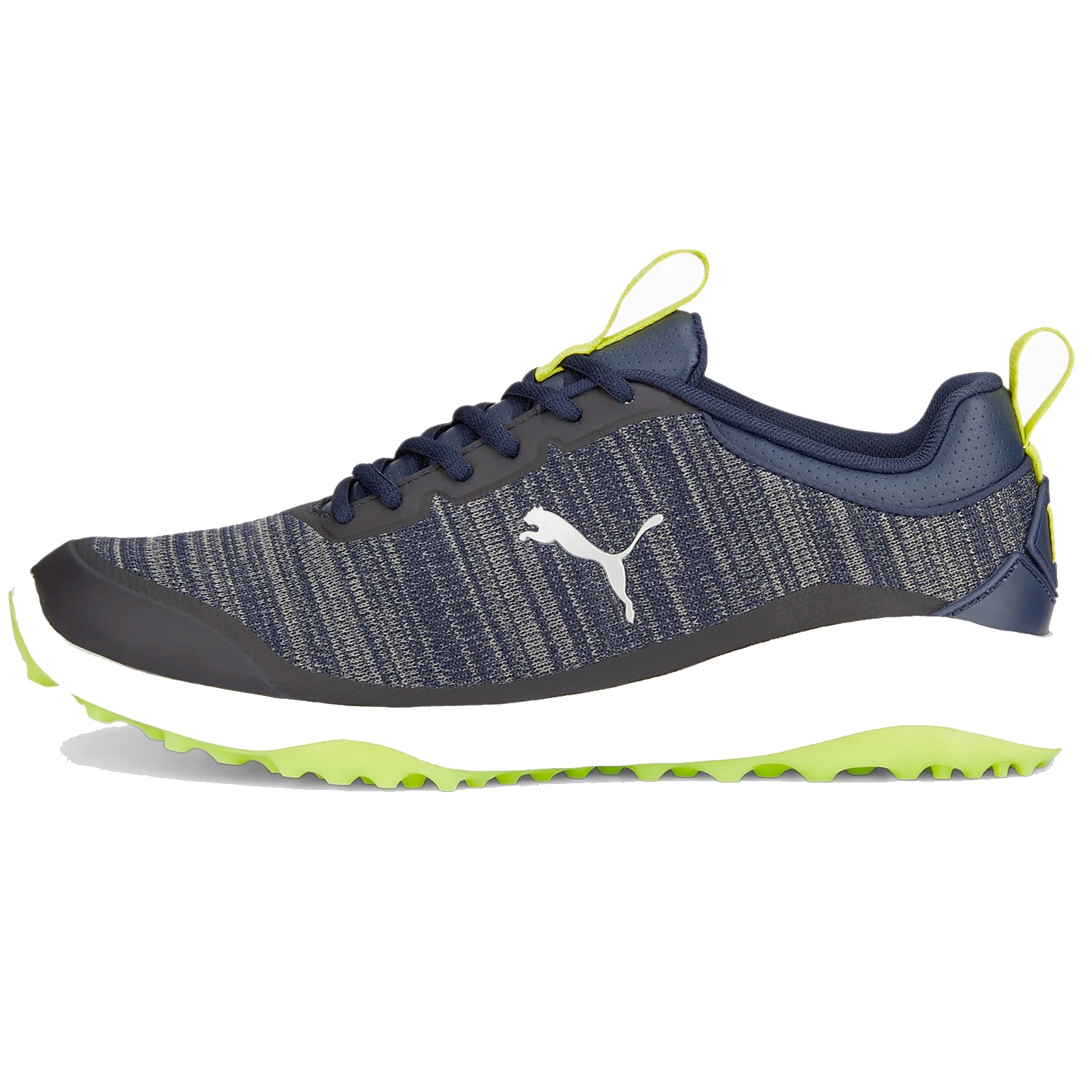 PUMA Fusion Pro Golf Shoes - Puma Navy/Puma Silver/Lime Smash 3 PUMA Fusion Pro Golf Shoes - Puma Navy/Puma Silver/Lime Smash