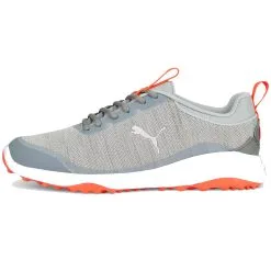 PUMA Fusion Pro Golf Shoes - Cool Mid Gray/Puma Silver/Red Blast