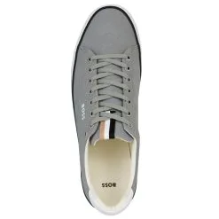 BOSS Aiden Canvas Trainers - Silver -All Wedges Shop hugobossAW22 Aiden20tenn20silver 4