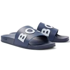 BOSS Bay Sliders - Navy/White 405 -All Wedges Shop hugobossAW22 slider navywhite 1