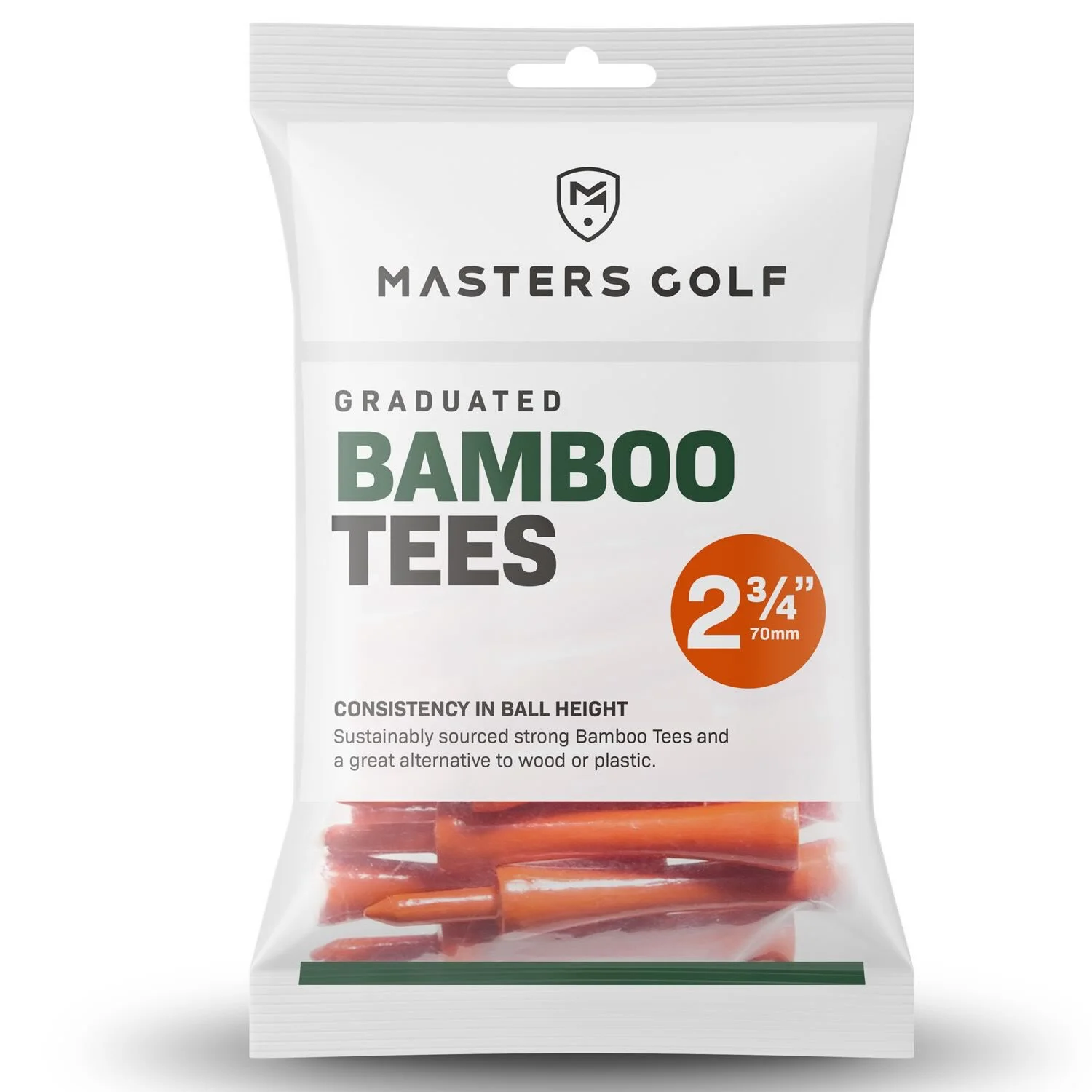 Masters Bamboo Graduated Golf Castle Tees Orange 3 Masters Bamboo Graduated Golf Castle Tees Orange
