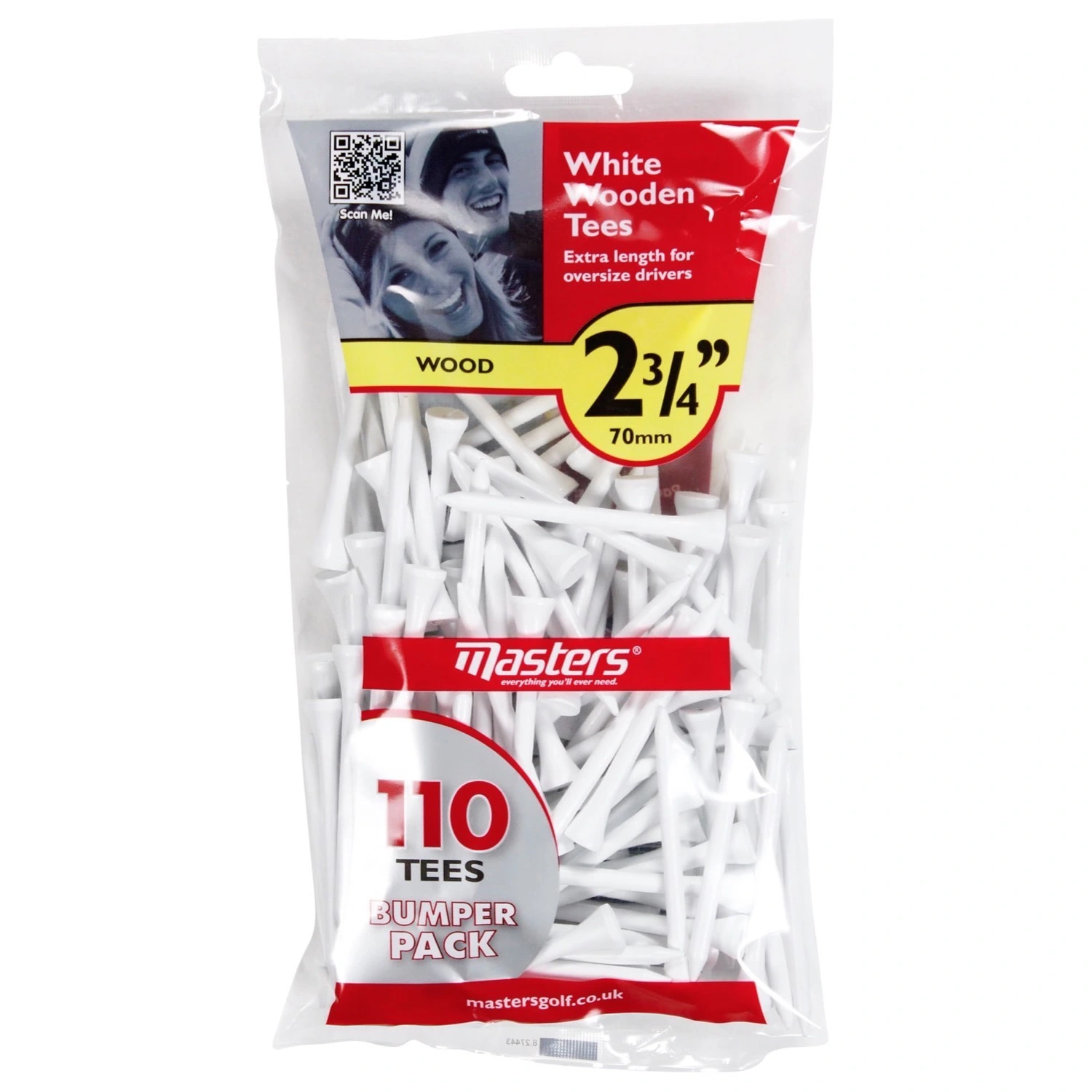 Masters Wooden Golf Tees White - 2.75'' Long - Pack Of 110 4 Masters Wooden Golf Tees White - 2.75'' Long - Pack Of 110 - Image 2