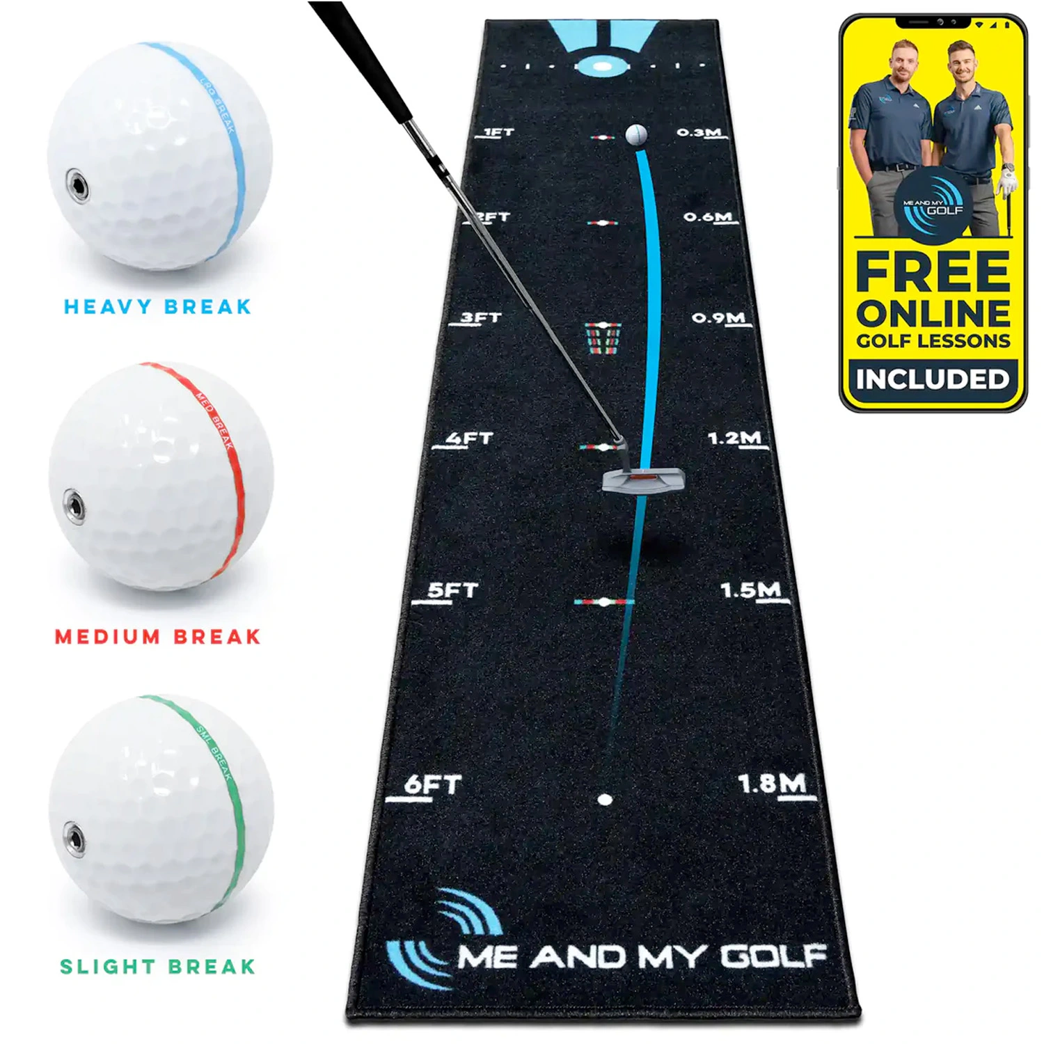 Me And My Golf Breaking Ball Practice Putting Mat 3 Me And My Golf Breaking Ball Practice Putting Mat