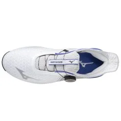 Mizuno Wave Hazard BOA Golf Shoes - White/Blue -All Wedges Shop mizuno wave hazard boa white 5