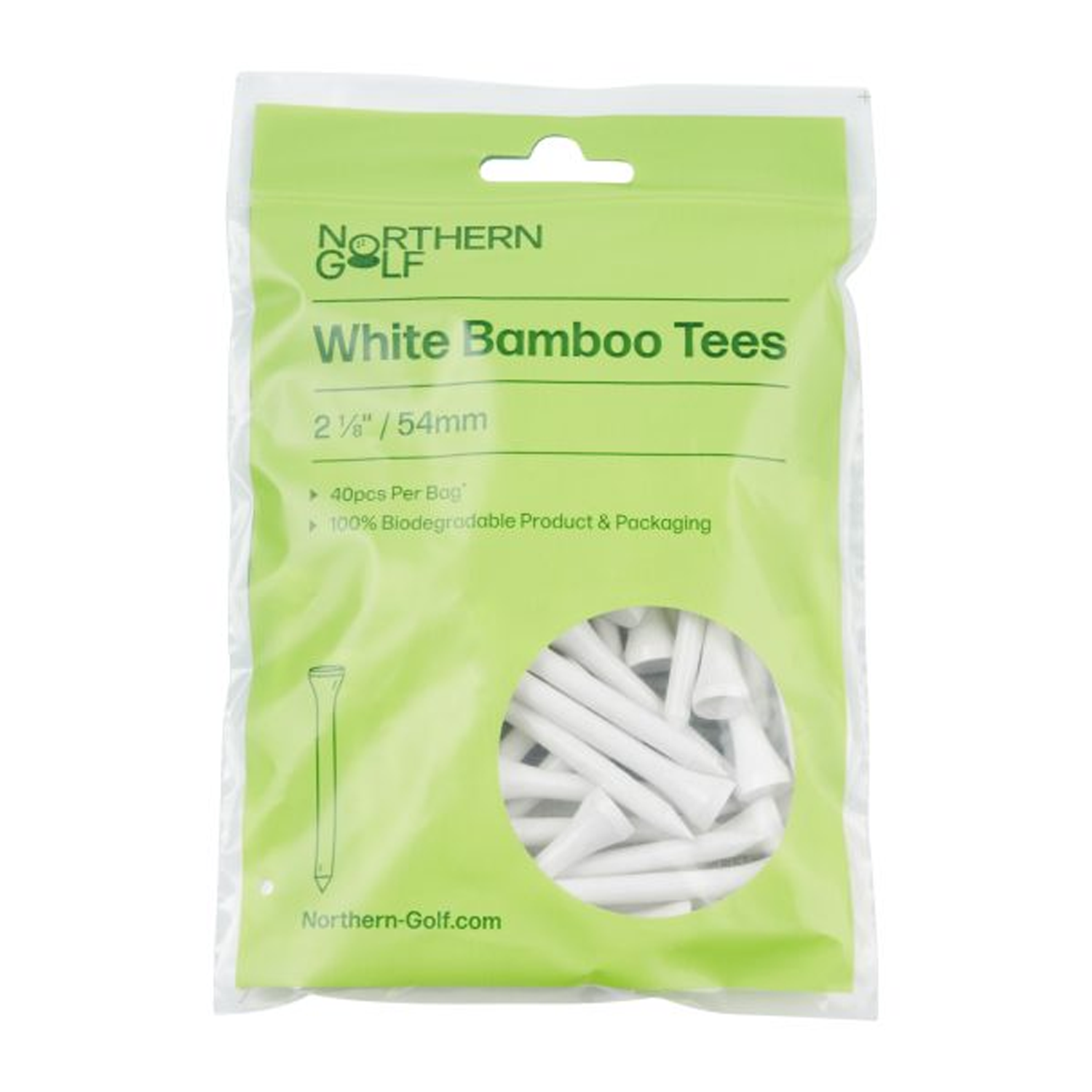 Northern Golf Bamboo Golf Tees White - 2 1/8'' Long - Pack Of 40 3 Northern Golf Bamboo Golf Tees White - 2 1/8'' Long - Pack Of 40