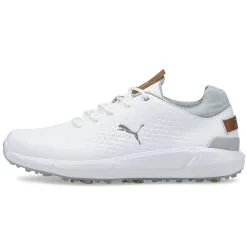 PUMA IGNITE ARTICULATE Leather Golf Shoes - Puma White/Puma Silver