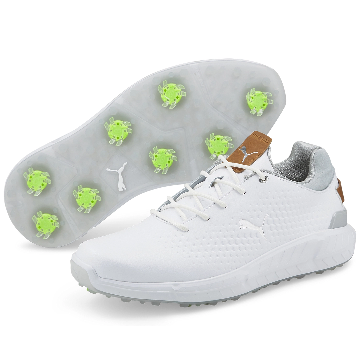 PUMA IGNITE ARTICULATE Leather Golf Shoes - Puma White/Puma Silver 8 PUMA IGNITE ARTICULATE Leather Golf Shoes - Puma White/Puma Silver - Image 6