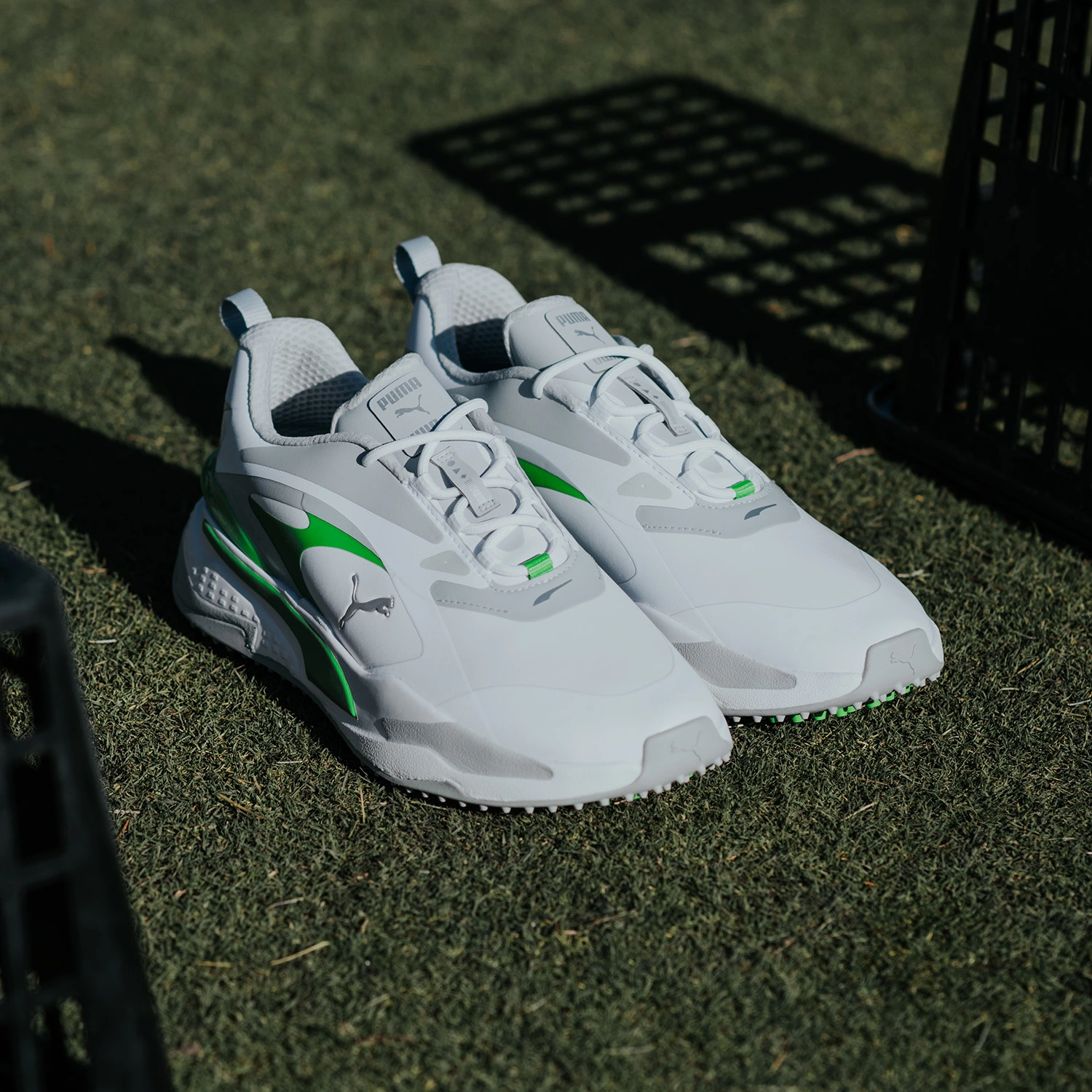 PUMA GS-FAST Golf Shoes - Puma White/Flat Light Gray/Puma Green 10 PUMA GS-FAST Golf Shoes - Puma White/Flat Light Gray/Puma Green - Image 8