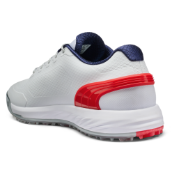 PUMA ALPHACAT Nitro Golf Shoes - Puma White/For All Time Red/Puma Navy -All Wedges Shop puma alphacatnitro pumawhitforalltimeredpumanavy 1