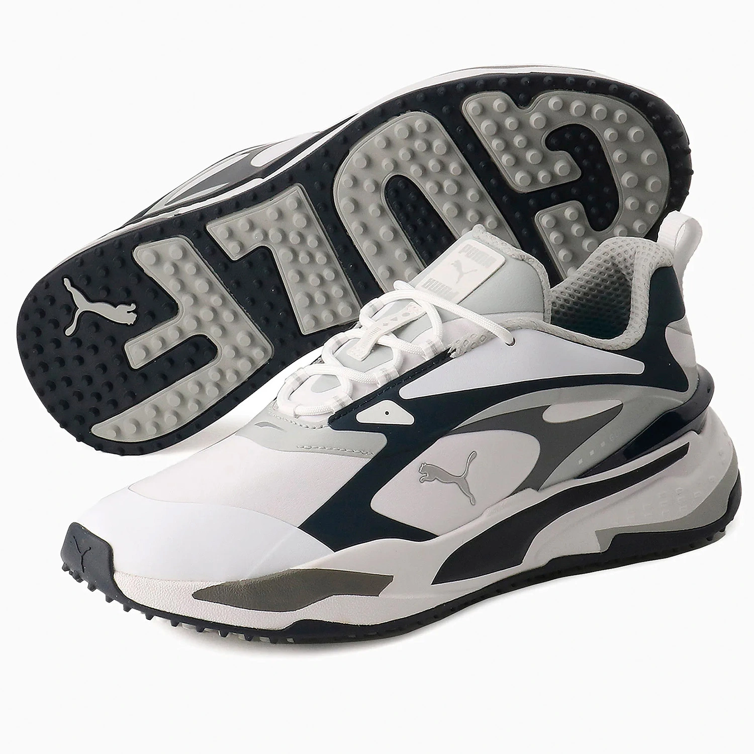 PUMA GS-FAST Golf Shoes - Puma White/Navy Blazer/High Rise 8 PUMA GS-FAST Golf Shoes - Puma White/Navy Blazer/High Rise - Image 6