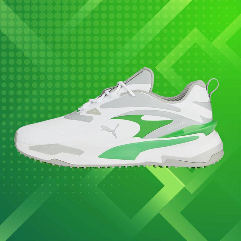 PUMA GS-FAST Golf Shoes - Puma White/Flat Light Gray/Puma Green 11 PUMA GS-FAST Golf Shoes - Puma White/Flat Light Gray/Puma Green - Image 9