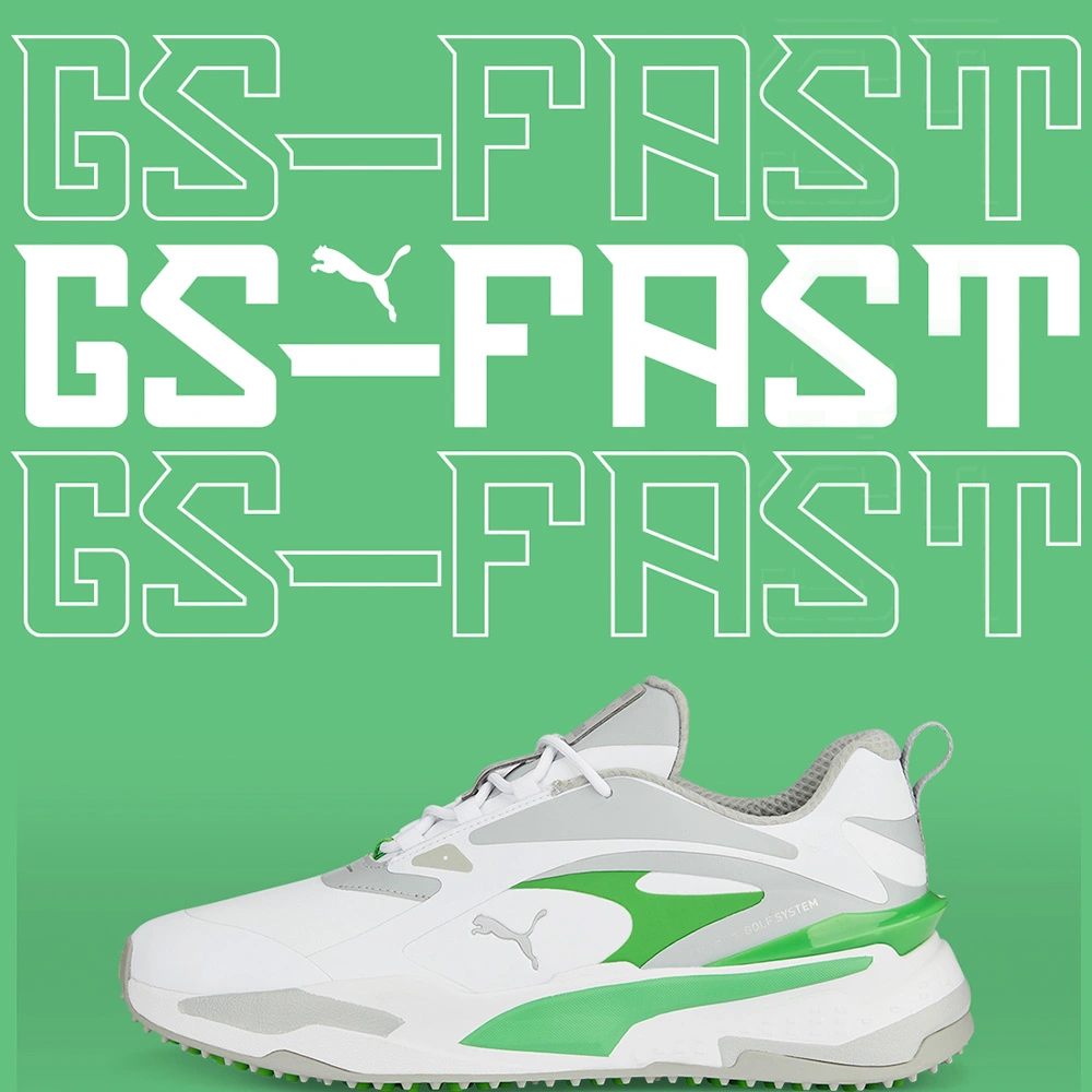 PUMA GS-FAST Golf Shoes - Puma White/Flat Light Gray/Puma Green 12 PUMA GS-FAST Golf Shoes - Puma White/Flat Light Gray/Puma Green - Image 10