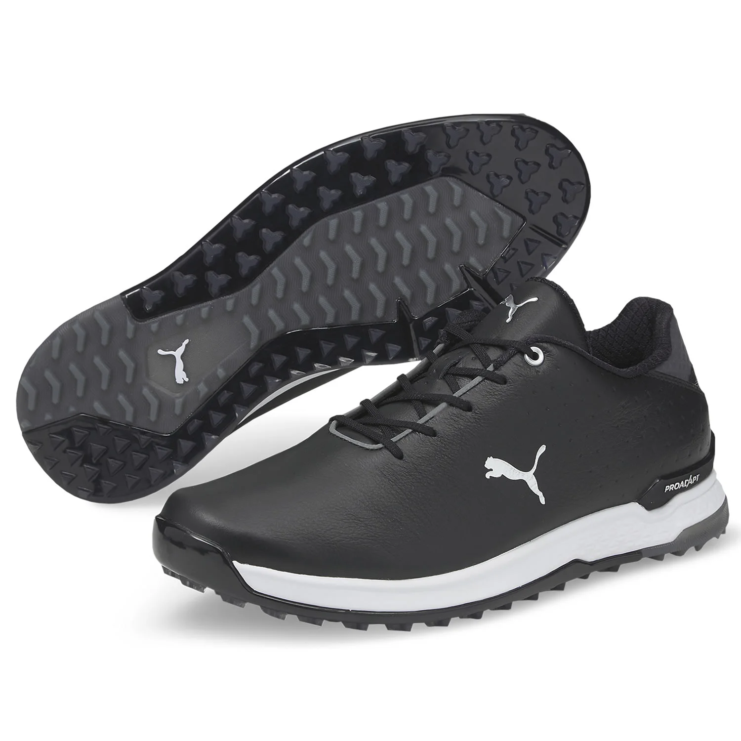 PUMA PROADAPT ALPHACAT Leather Golf Shoes - Puma Black/Puma Silver 8 PUMA PROADAPT ALPHACAT Leather Golf Shoes - Puma Black/Puma Silver - Image 6