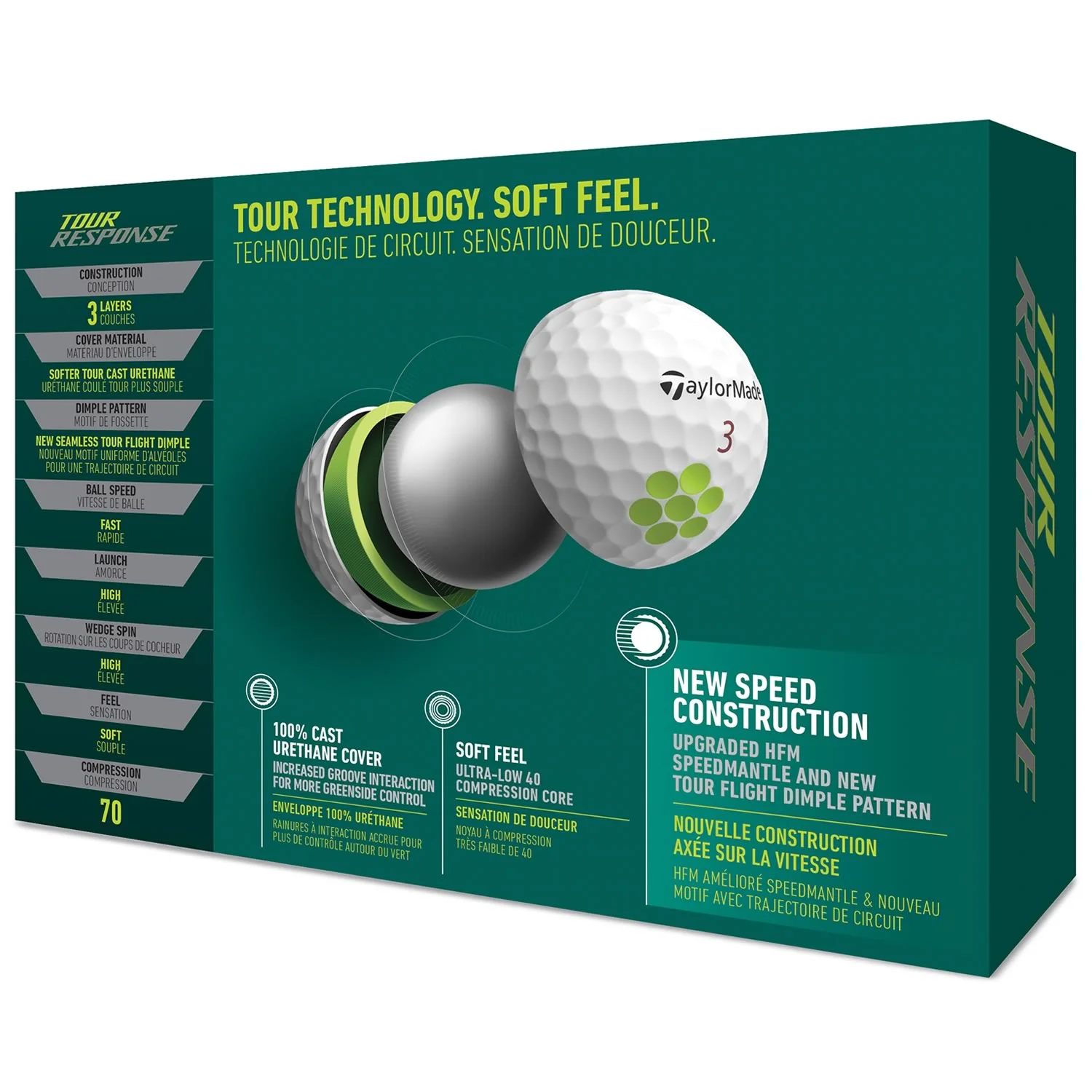 TaylorMade Tour Response Golf Balls - White / Dozen 9 TaylorMade Tour Response Golf Balls - White / Dozen - Image 7